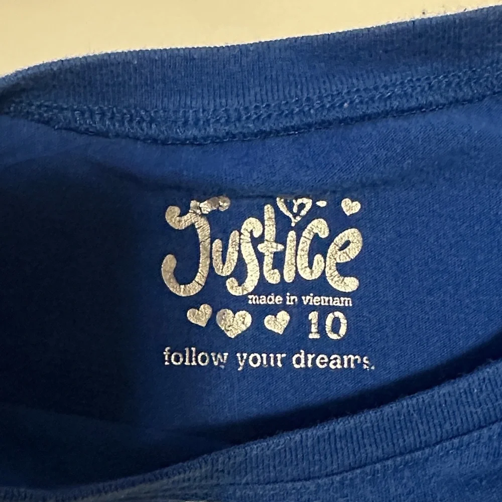 Justice Girls' Peace Sign Swim Tees - Blue and Green